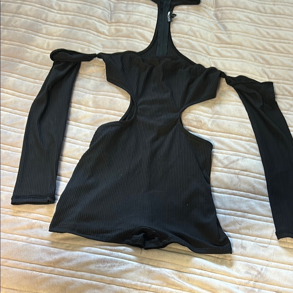 Fashion Nova Black Cutout Jumpsuit